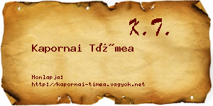 Kapornai Tímea névjegykártya
