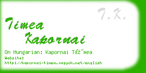 timea kapornai business card